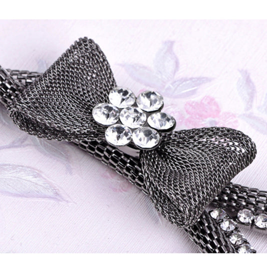 Braided Waist Chain with Bow Accent and Crystal Center Adjustable Fit