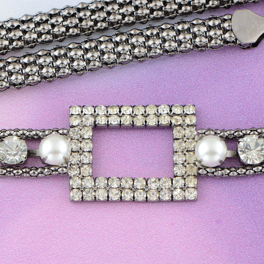 Crystal Square Accent Waist Chain Adjustable Belly Jewelry