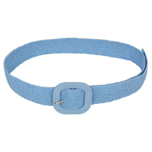 Elegant Straw Belt with Matching Woven Buckle