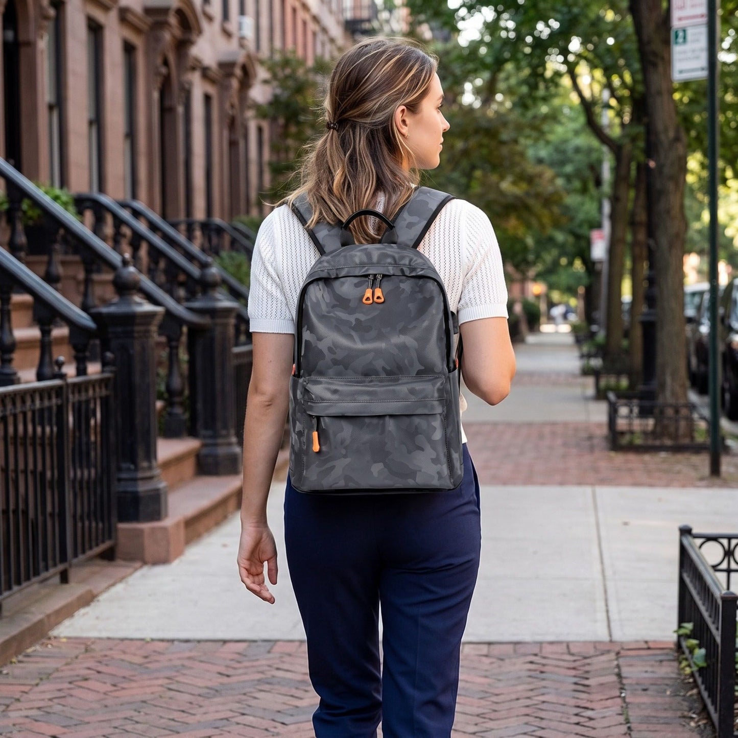 Stylish Camouflage Laptop Backpack - Lightweight School & Travel Bag for Men and Women