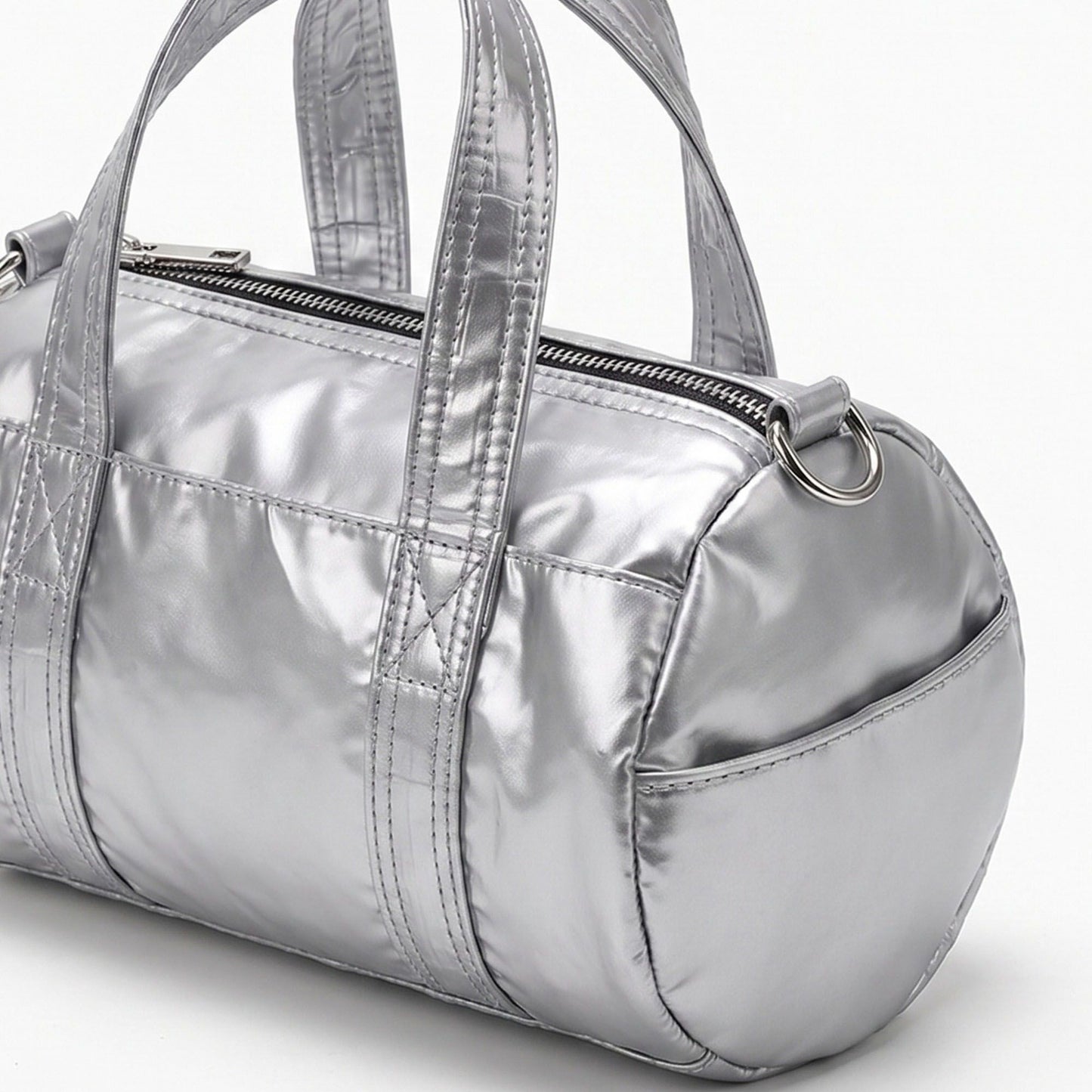 Mini Barrel Satchel Bag with Detachable Crossbody Strap