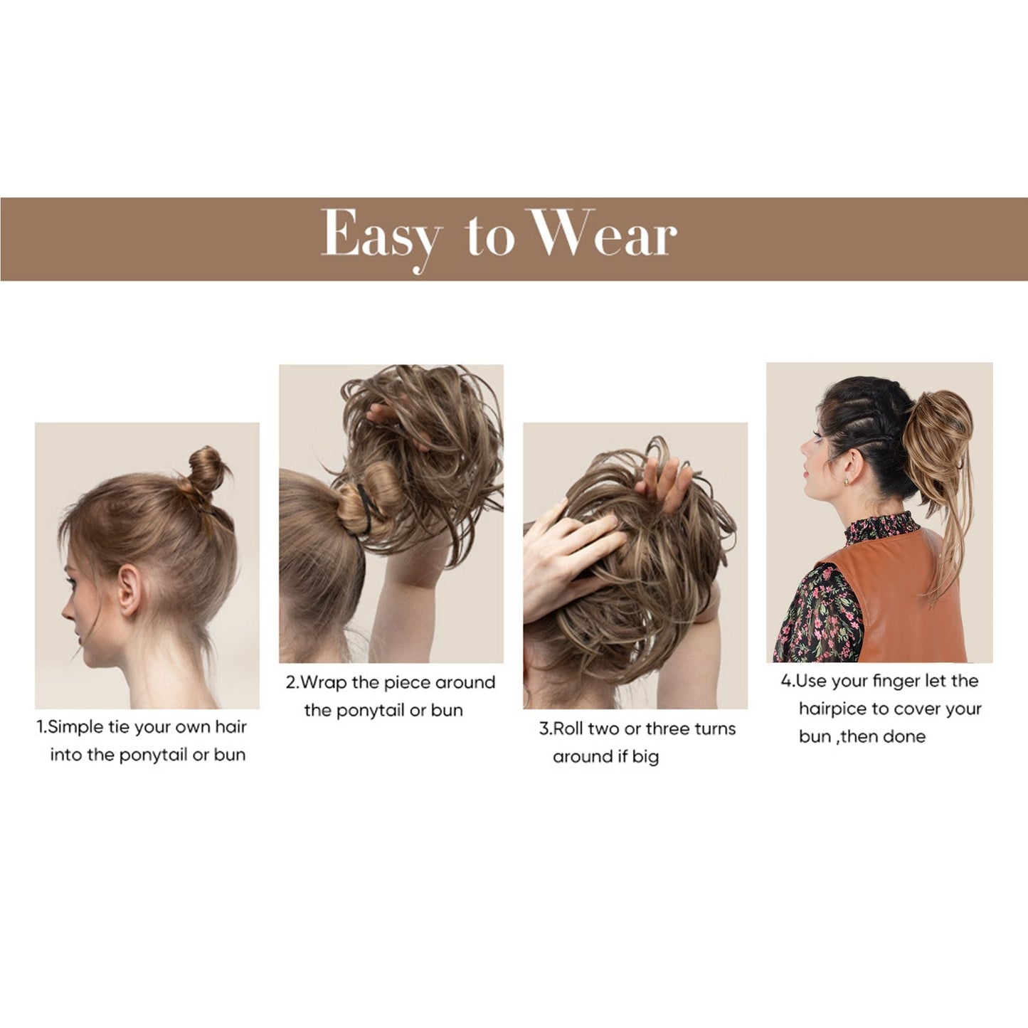 7.8 Inch Messy Bun Hair Piece for Women