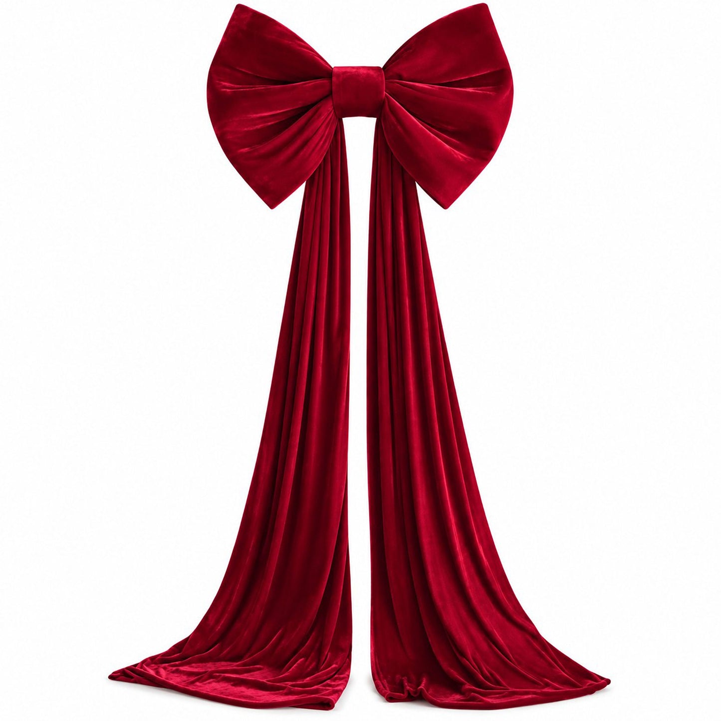 Oversized Velvet Christmas Bow Tree Topper with Long Tails