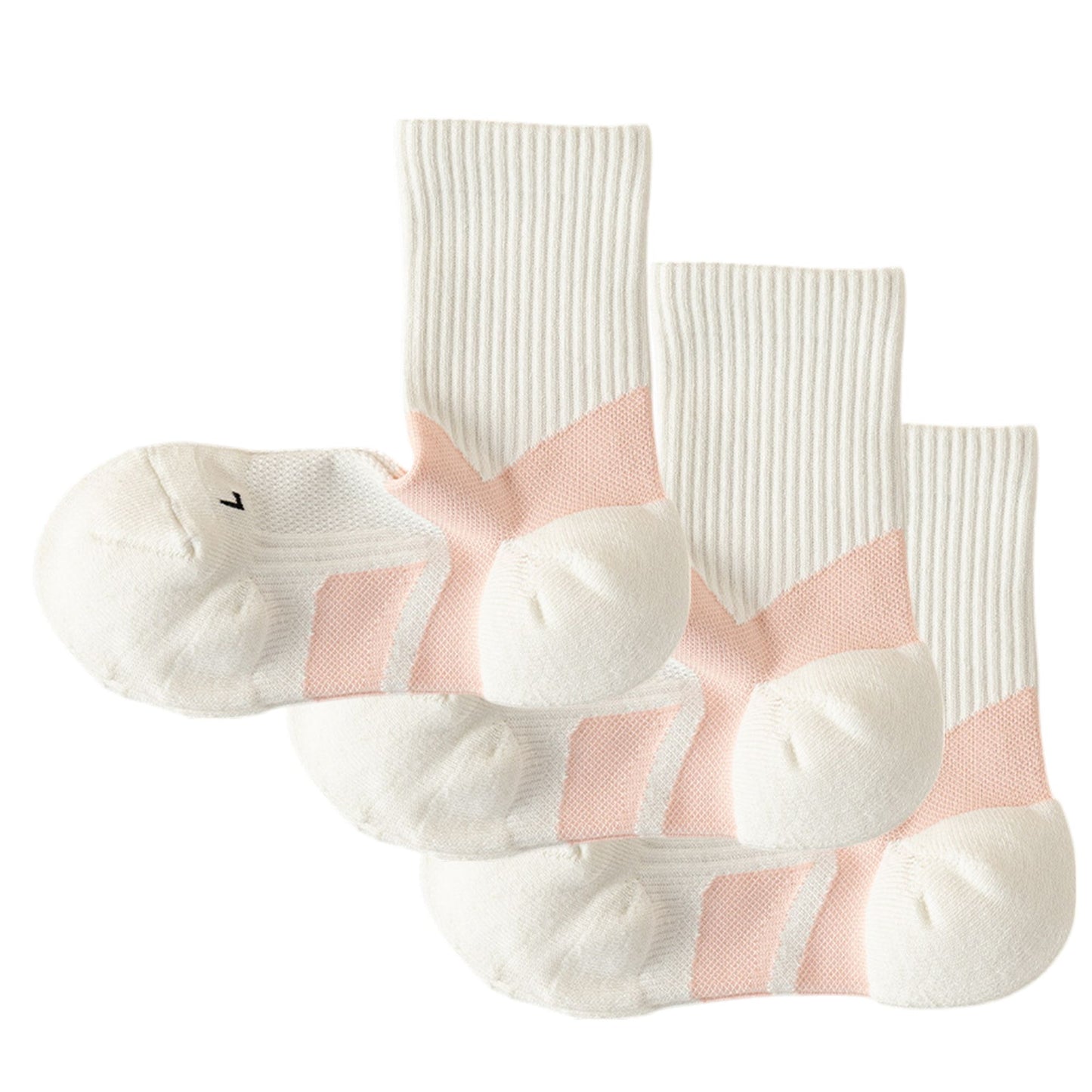 3-Pair Pack Cushioned Sports Crew Socks with Arch Support Mesh Panels and Ankle Compression