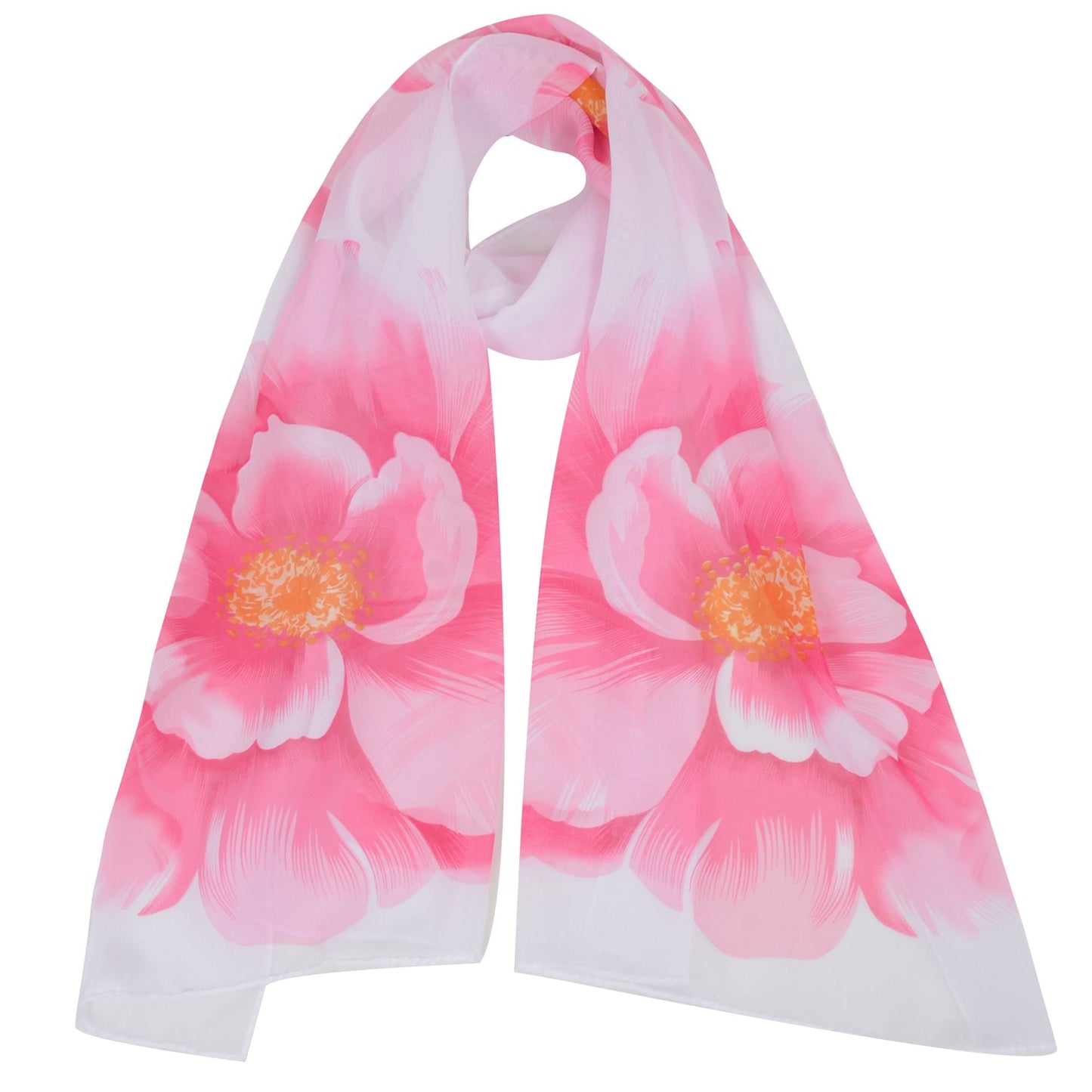 Floral Print Chiffon Scarf Lightweight Sheer Shawl Wraps Scarves for Women 19.69 x 63 inches
