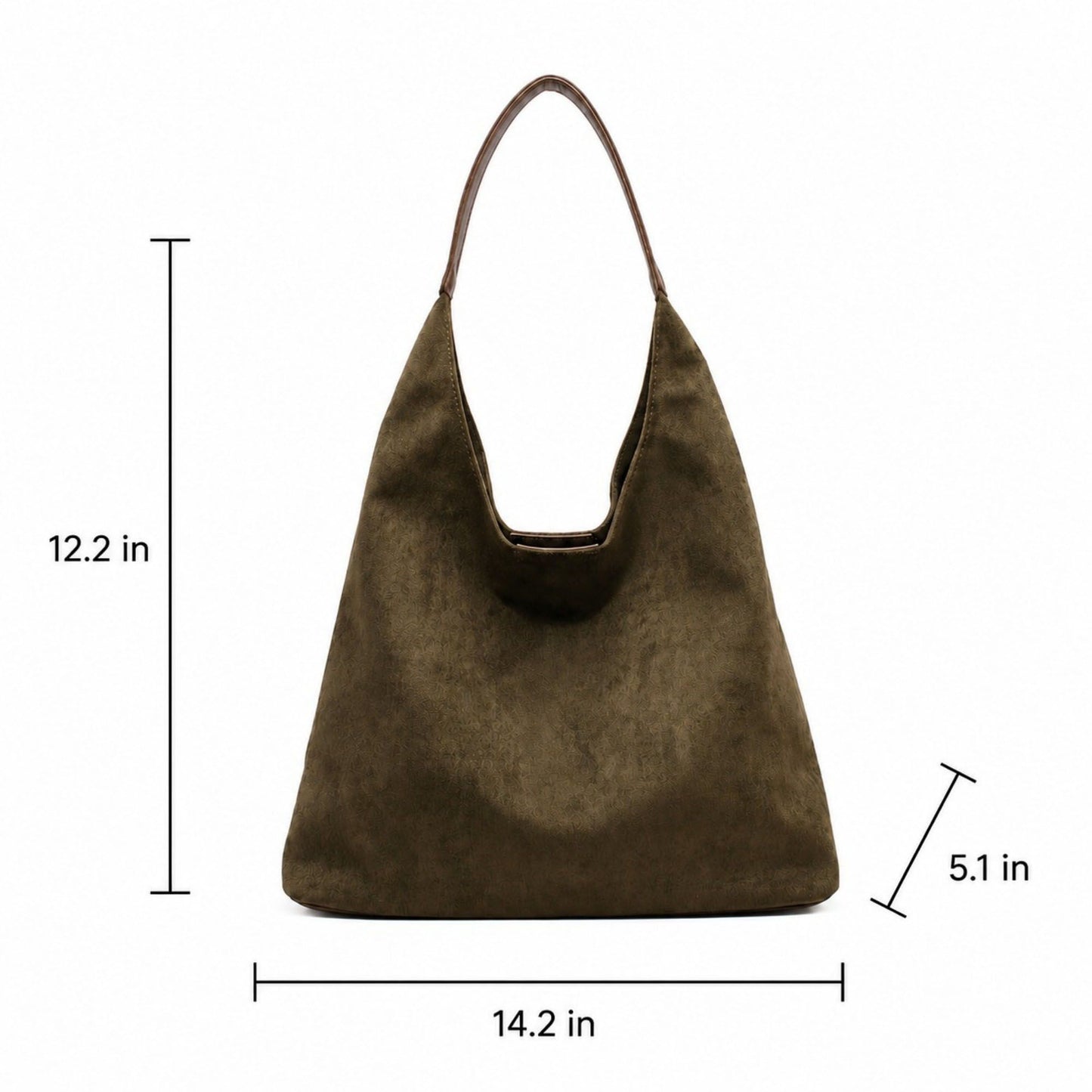 Oversized Suede-Like Hobo Shoulder Bag with Long Strap