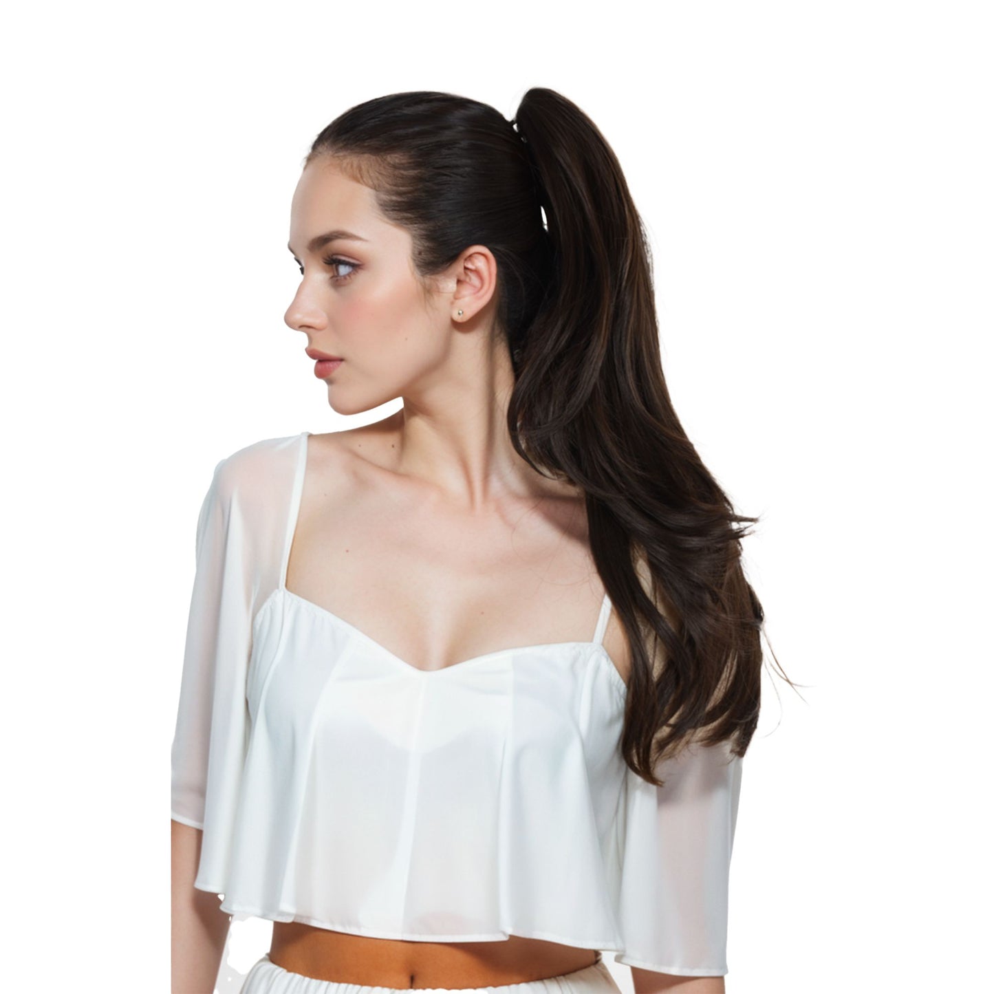 22-Inch Layered Claw Clip Ponytail Extension with Adjustable Drawstring and Breathable Net