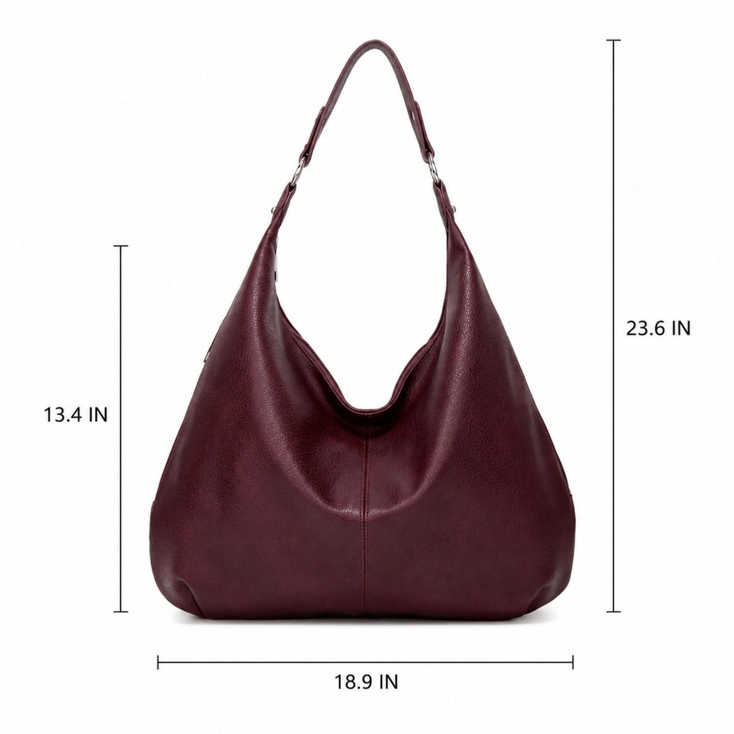 Oversized Slouchy Hobo Shoulder Bag with Adjustable Strap