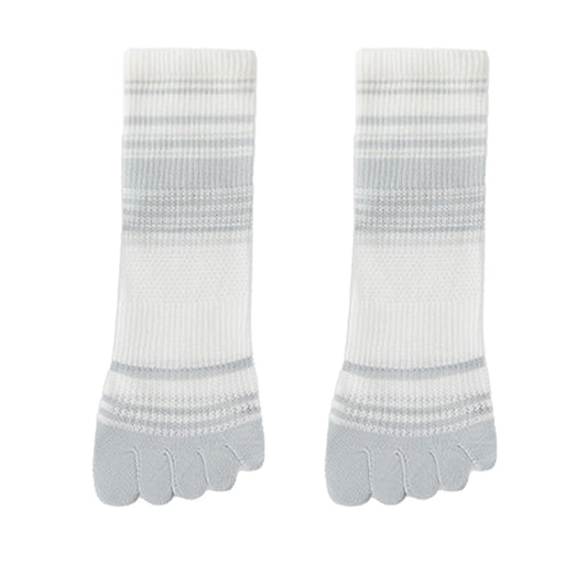 2 Pairs Women's Breathable Five-Toe Socks with Arch Support and Anti-Odor Lycra Stretch for Casual or Active Wear