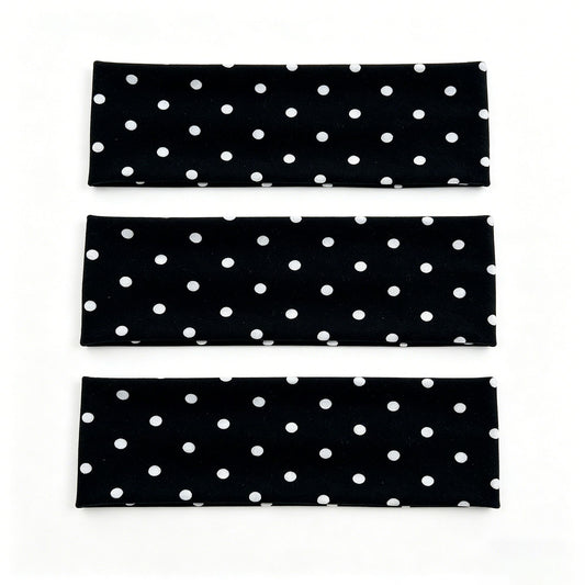 Polka Dot Stretch Headbands 3 Pack Soft Cotton Hair Bands Wide Headwrap for Daily Wear