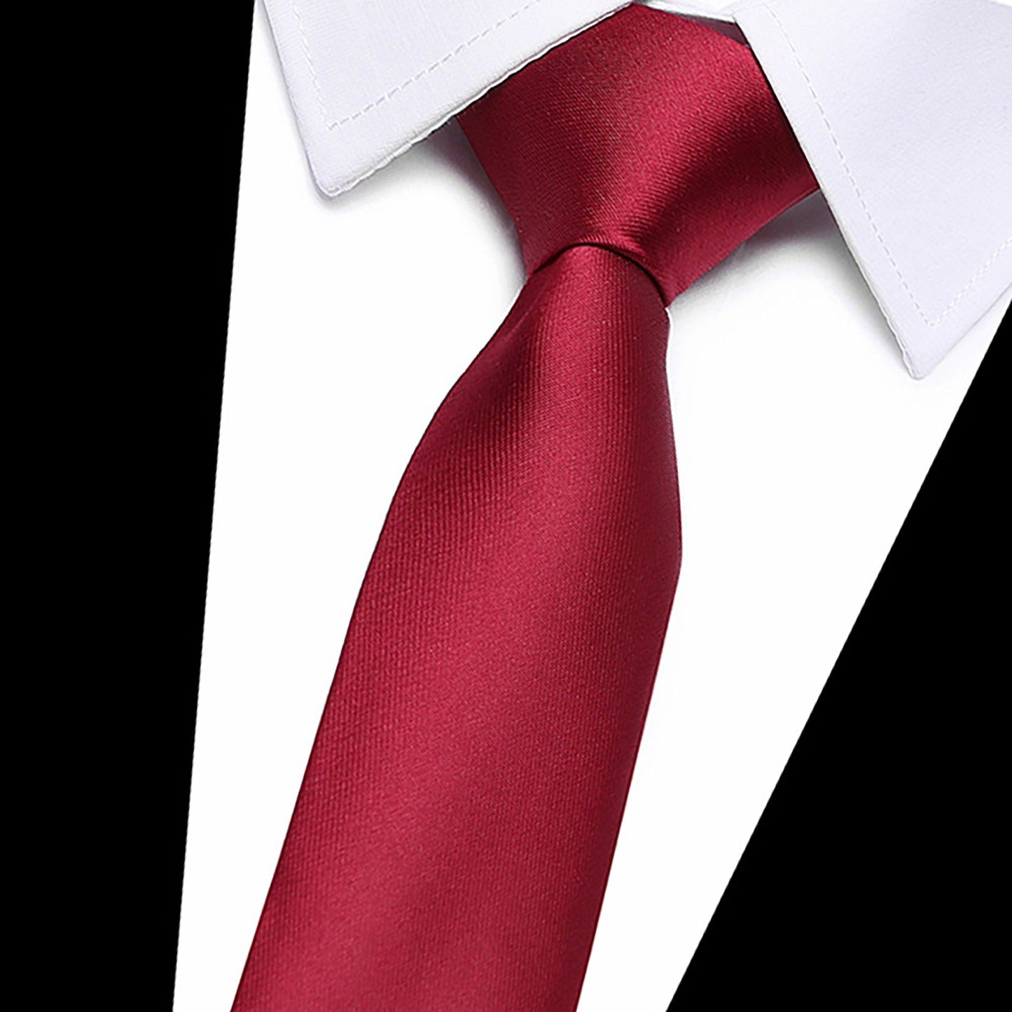 Men's Solid Smooth Finish Tie Classic Necktie 57 Inch Length 3.1 Inch Width Formal Business Accessory