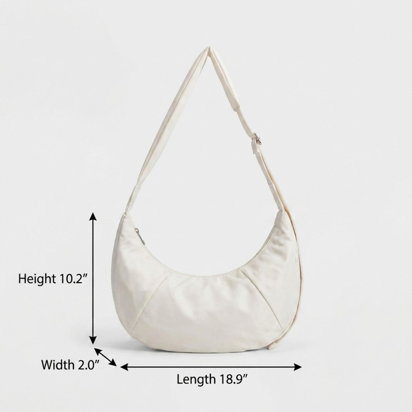 Padded Crescent Crossbody Bag with Adjustable Shoulder Strap