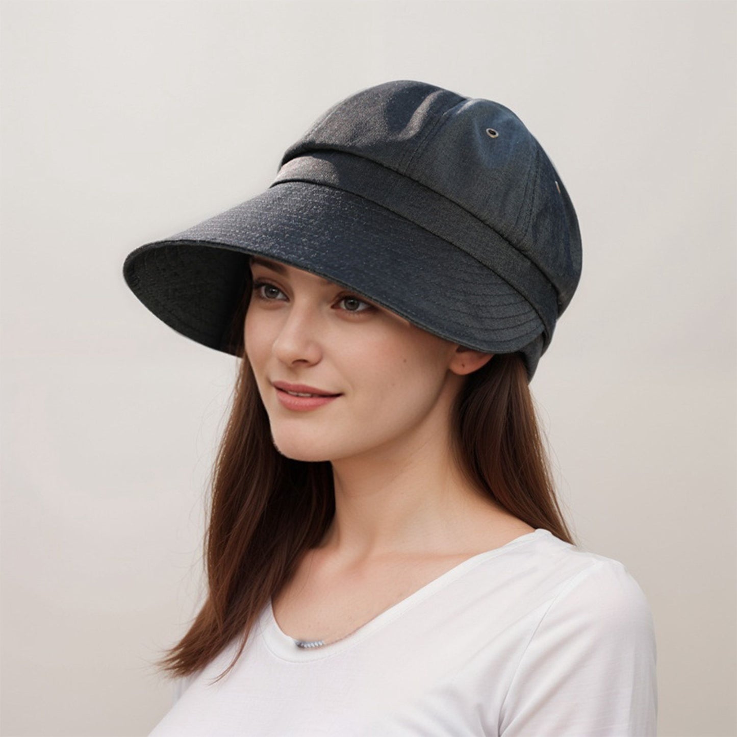 Womens Wide Brim Baseball Cap Bundle with UV Protection Ponytail Hole and Ventilated Eyelets Casual Outdoor Style
