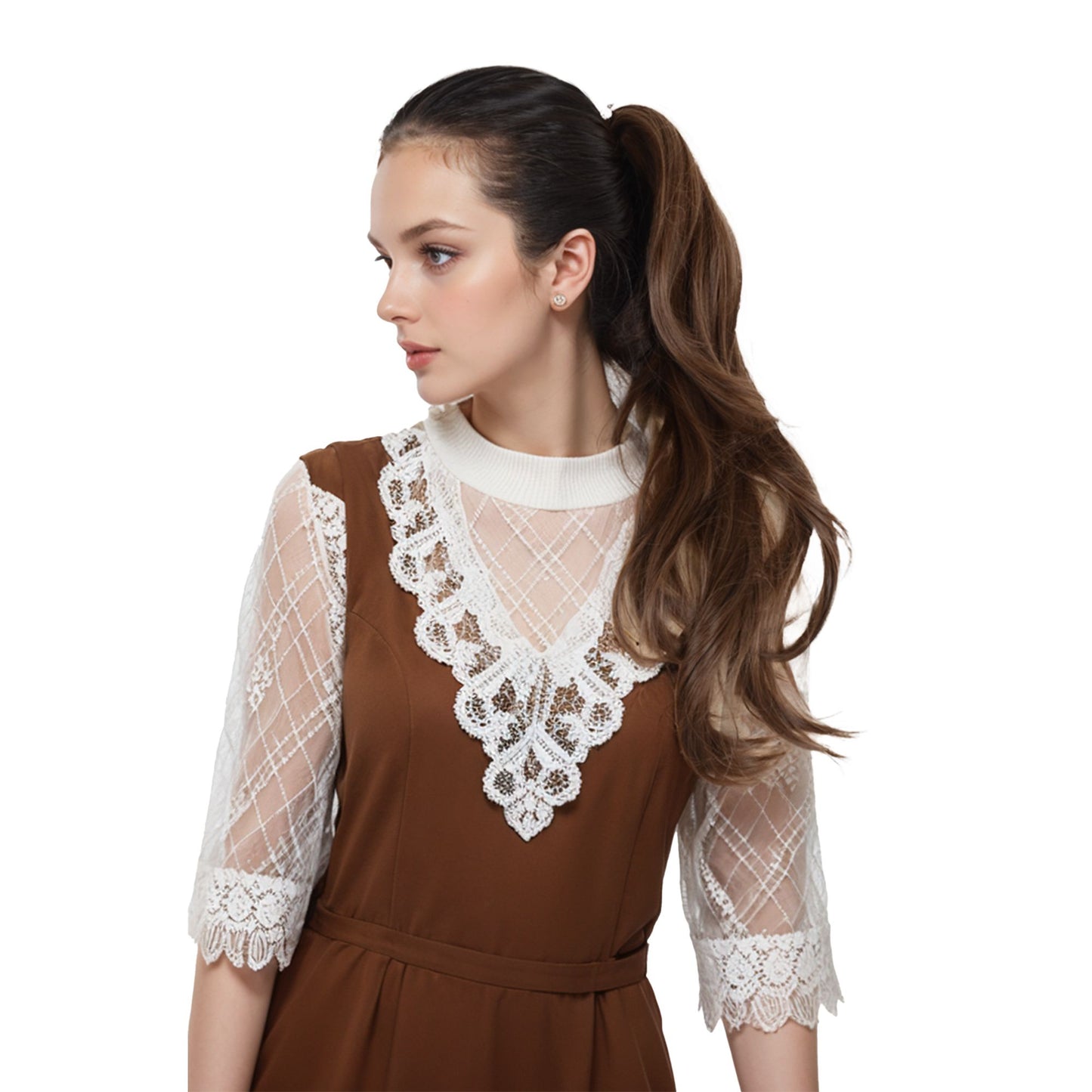 22-Inch Layered Claw Clip Ponytail Extension with Adjustable Drawstring and Breathable Net