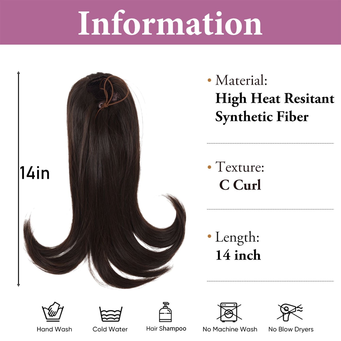 14-Inch Short Curly Drawstring Ponytail Extension High Heat-Resistant Synthetic Fiber for Natural-Looking Curls