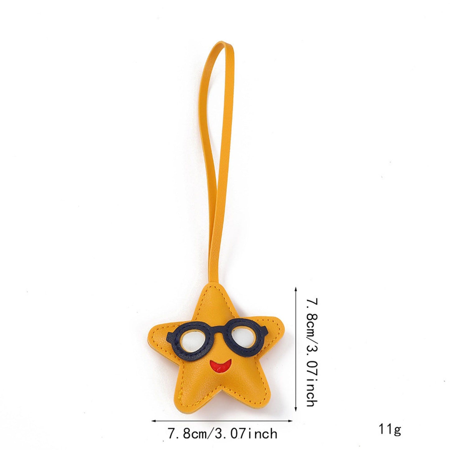 2-Piece Womens Faux Leather Bag Charm with Long Hanging Strap and Layered Detail