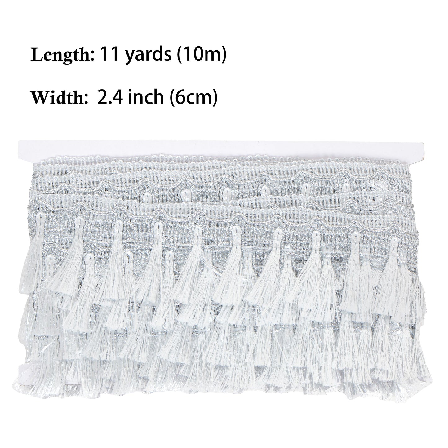 Fringe Tassel Lace Trim, 11 Yards 2.4 inch Wide, Sewing Trim for Curtain Embellishment Lamp Shade Tablecloth Stage Decor DIY Craft