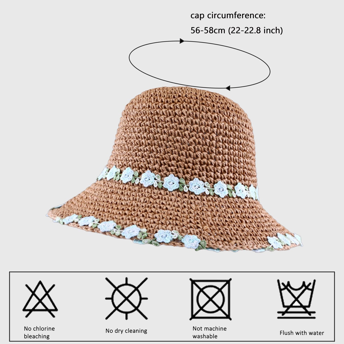 Women's Flower Embellishments Sun Hats Charming Crocheted Straw