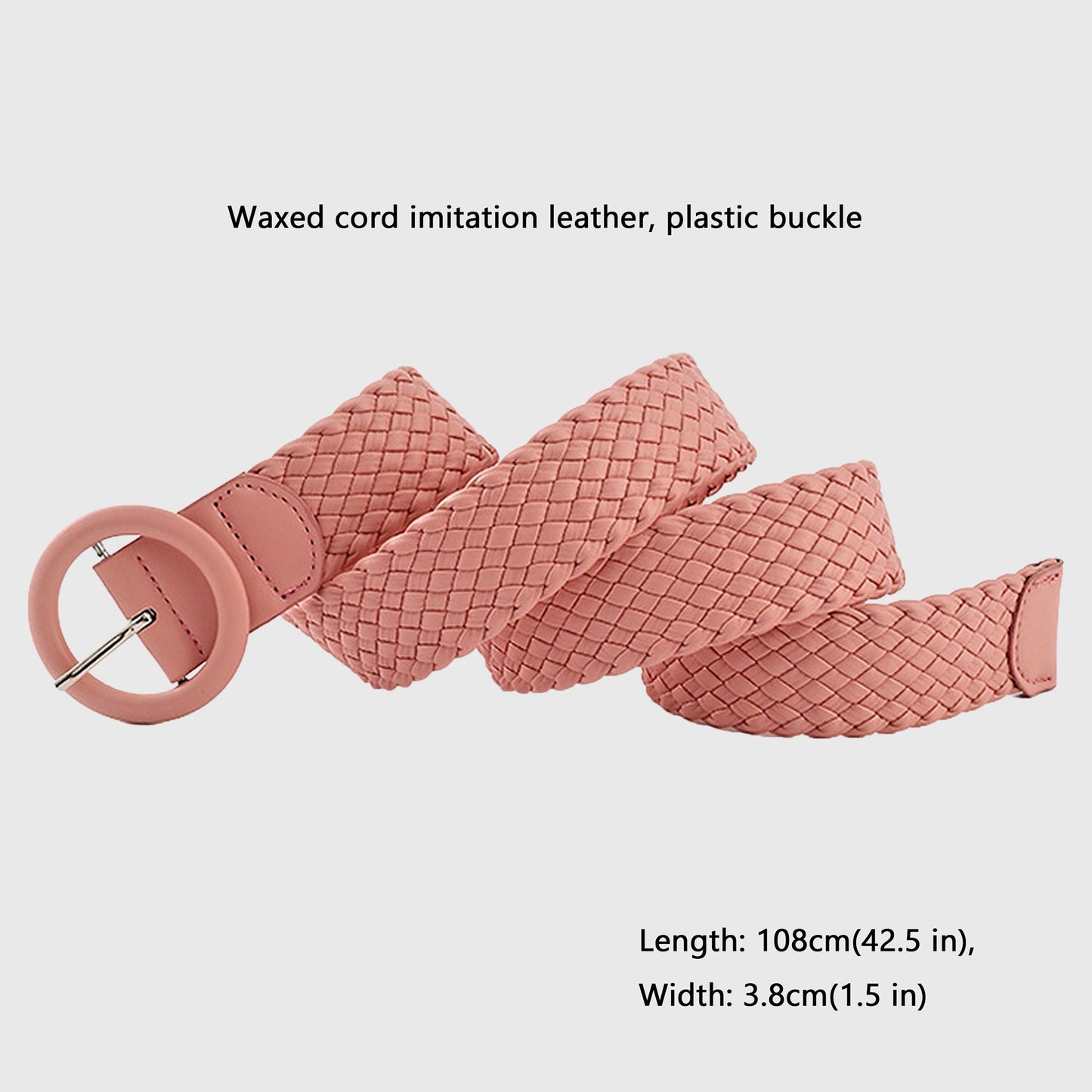 Sleek Woven Women's Belt with Plastic Buckle
