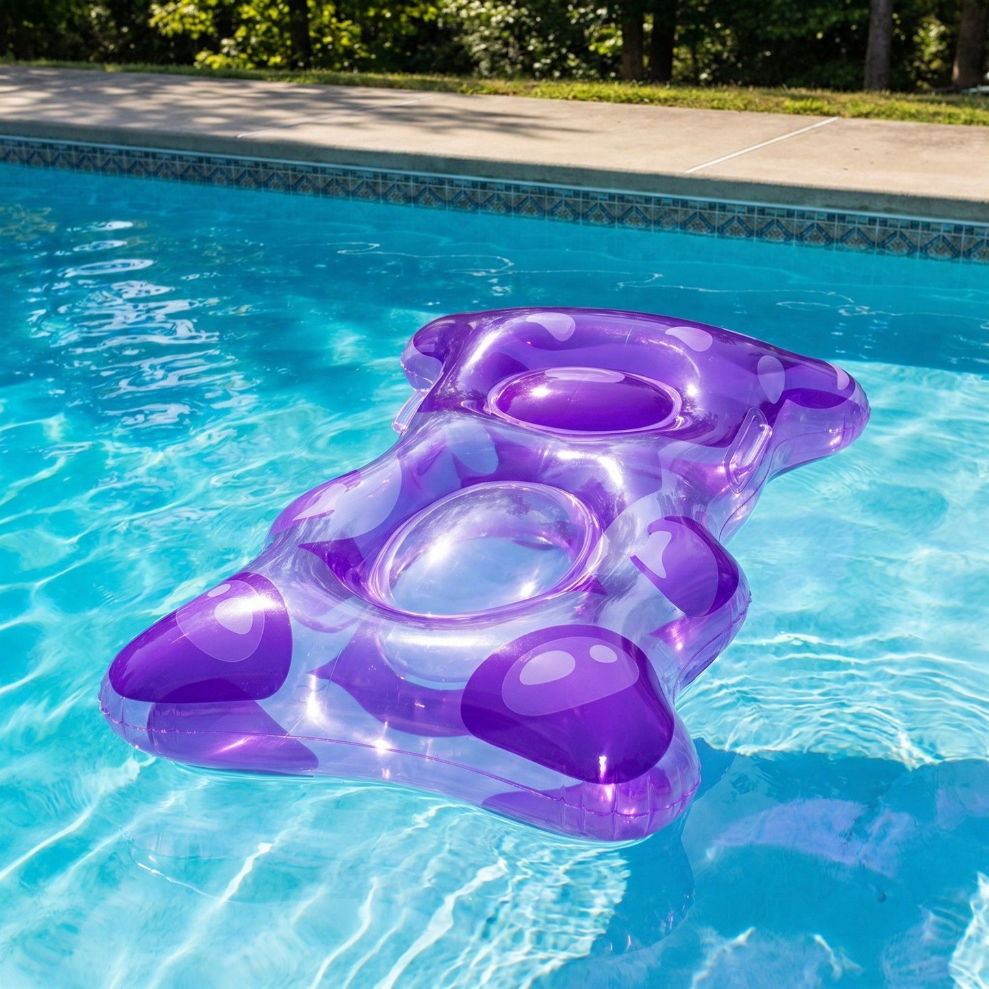 Inflatable Pool Float Lounger with Cup Holder Ergonomic Design Durable PVC Water Float for Pool Beach 35.4x22.8in
