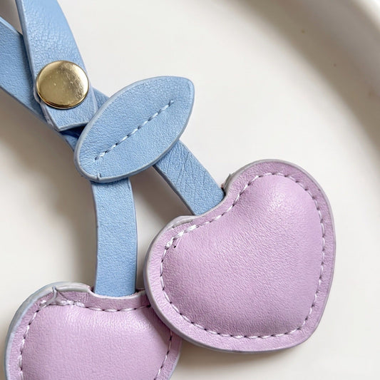 2-Piece Womens Padded Bag Charm with Hanging Strap and Stitched Detail