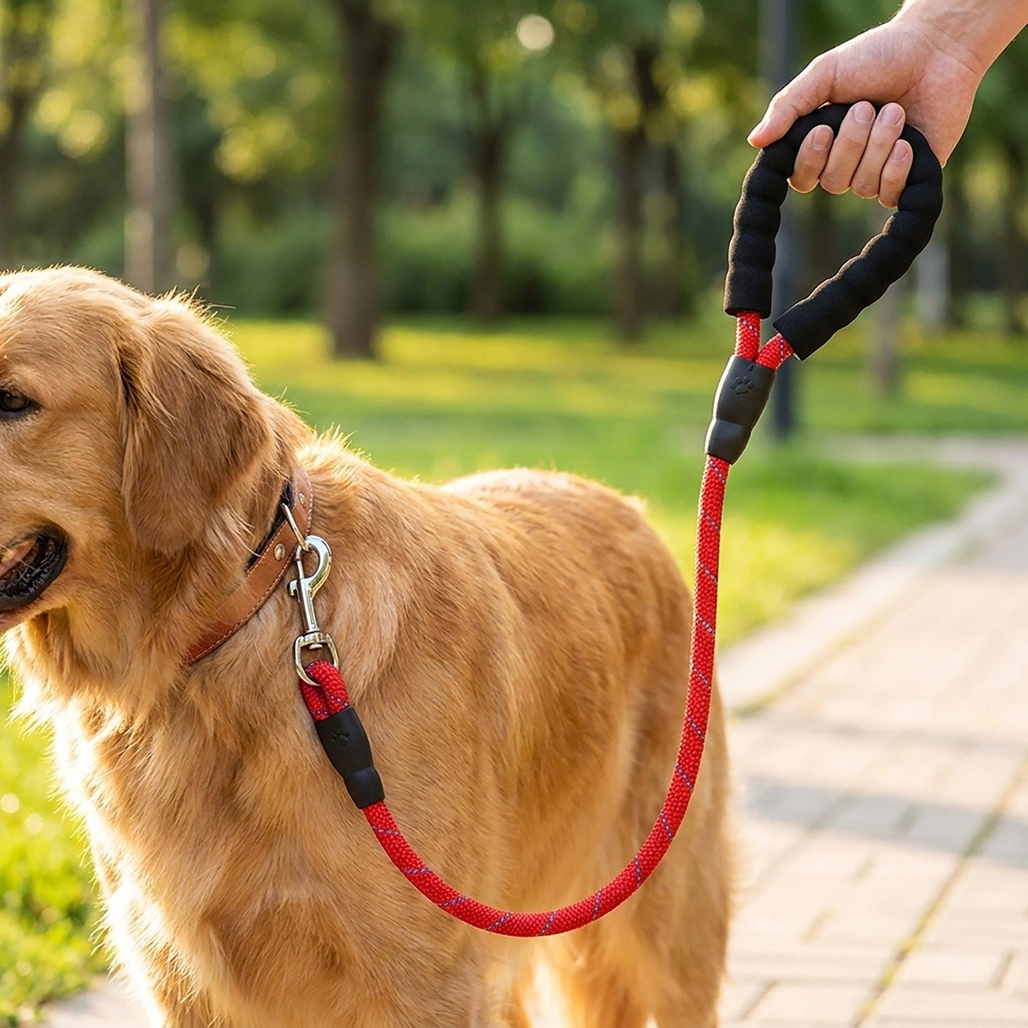 Pet Dog Leash Adjustable Nylon Rope with Comfortable Handle and Metal Clip for Small Medium Dogs
