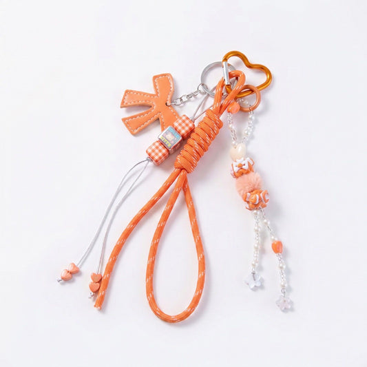 2-Piece Womens Bag Charm with Hanging Strap and Decorative Accents