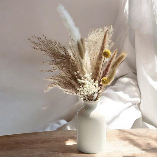 Neutral Dried Pampas Grass and Billy Balls Floral Arrangement