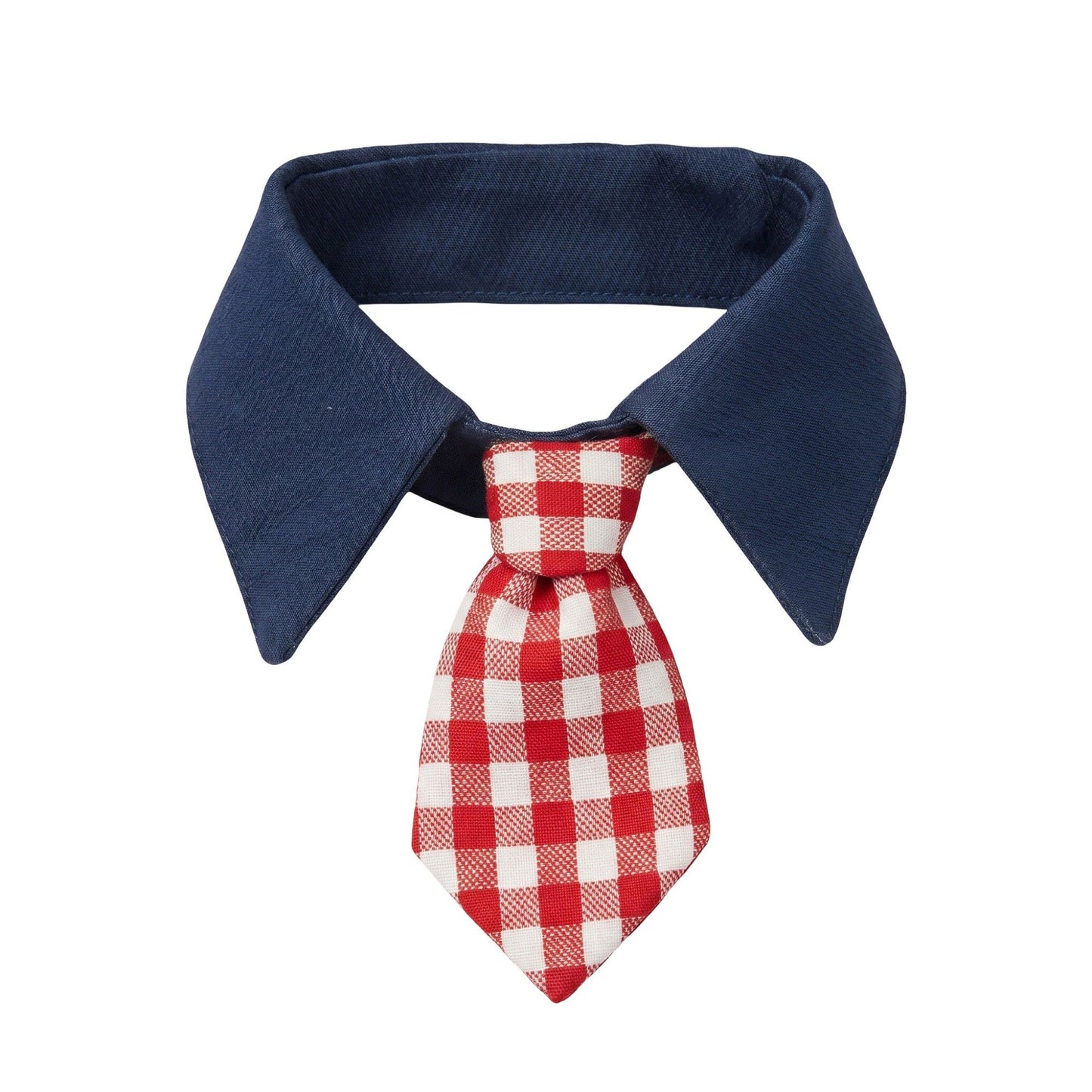 Plaid Pet Necktie Collar, Soft Cotton Gentleman Style Gingham Tie for Small Medium Dogs Cats