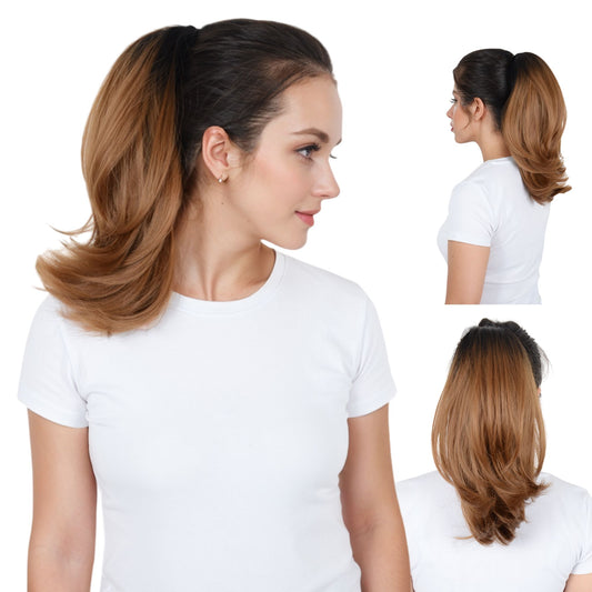 14 Inch Short Curly Drawstring Ponytail Extension High Hea Resistant Synthetic Fiber for Natural Looking Curls