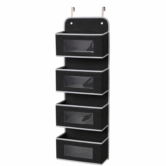 4 Tier Hanging Storage Organizer with Clear Window Pockets for Door Wall or Closet