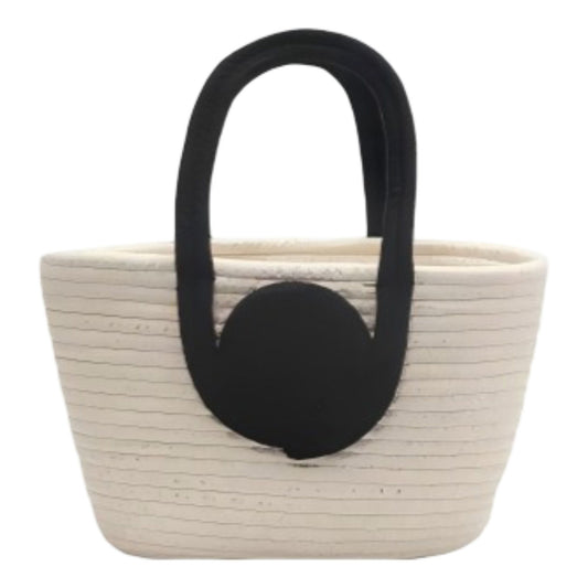 Woven Cotton Rope Handbag Open Top Handbag for Casual and Everyday Use