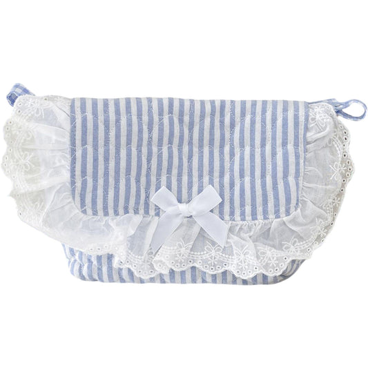 Cotton Crossbody Bag with Zipper Closure and Interior Pocket
