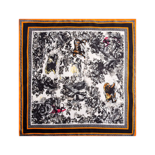 Scenic Landscape Print Square Scarf with Soft Silky Fabric Lightweight Versatile Neck and Hair Accessory