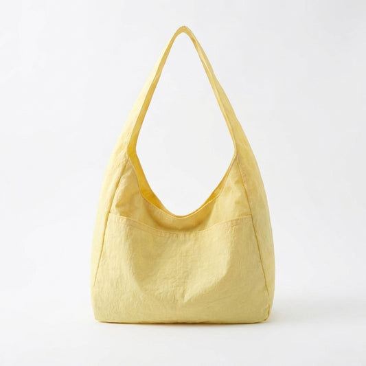 Solid Hobo Tote Bag with Soft Slouchy Shape and Shoulder Handle