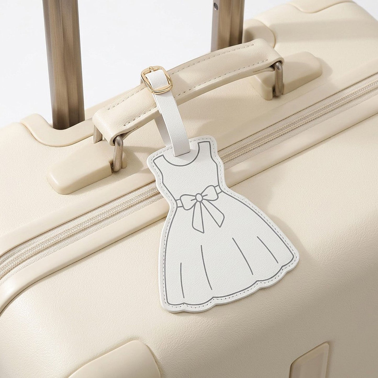 2 Pack Dress Shaped Luggage Tags with Buckle Straps