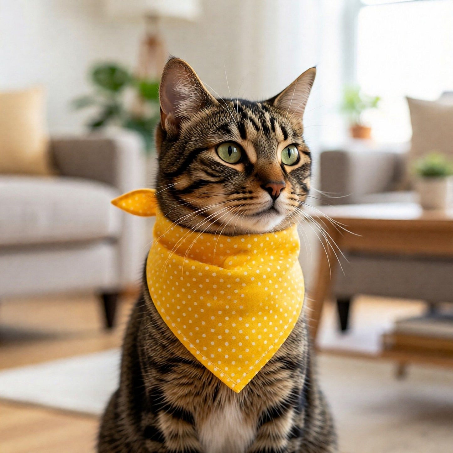 Polka Dot Pet Bandana, Soft Cotton Dotted Scarf Bib for Small Medium Dogs Cats