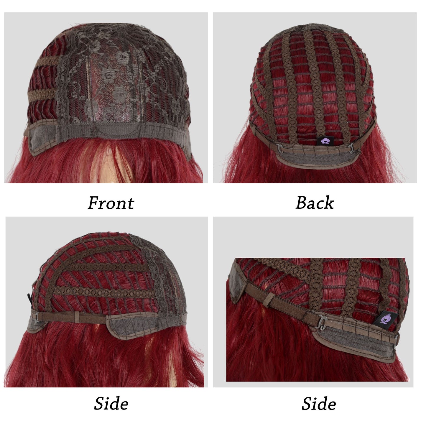 Synthetic Wavy Bob Wig with Curtain Bangs Short Curly Hair for Daily Wear