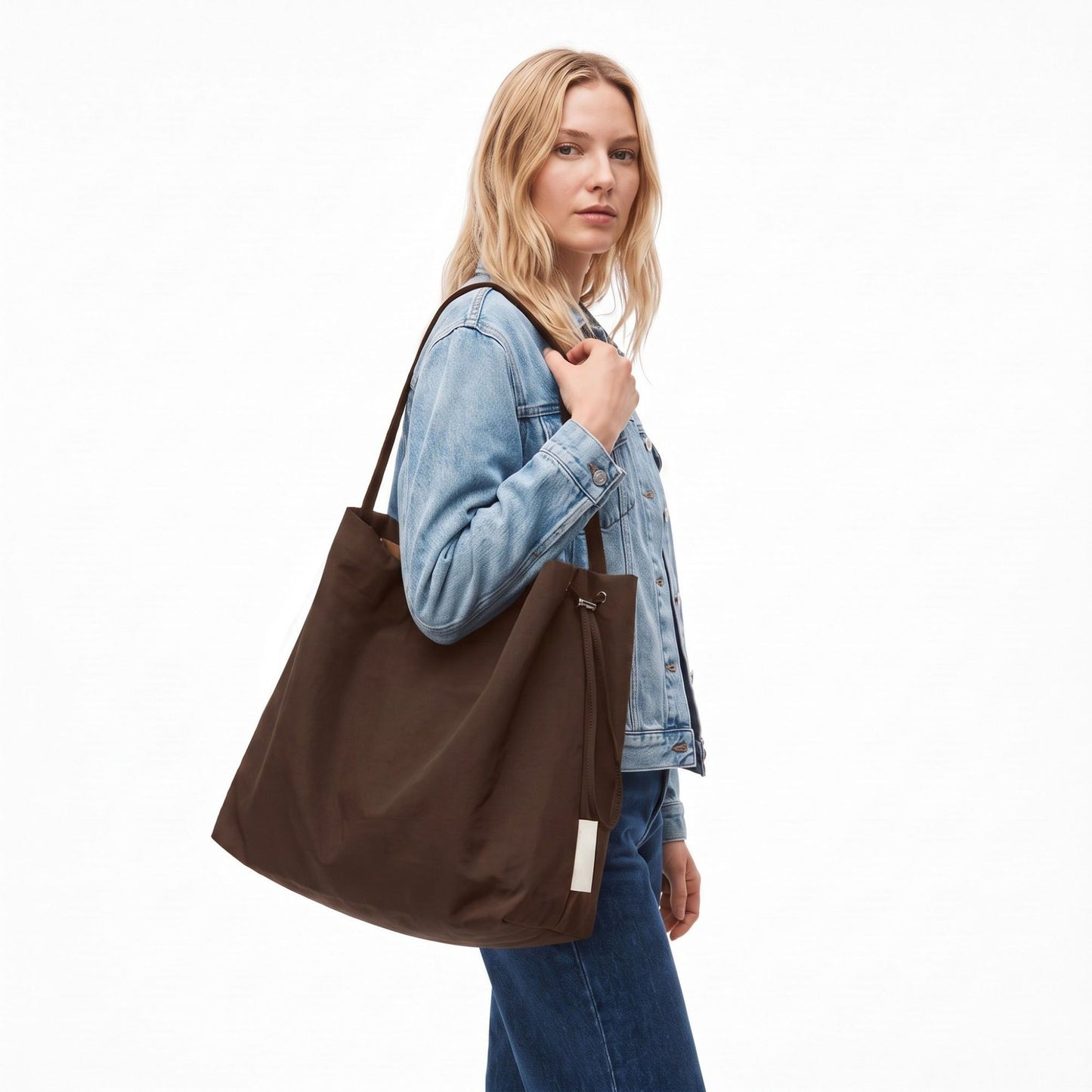 Lightweight Nylon Shoulder Tote Bag Large Capacity Casual Carryall