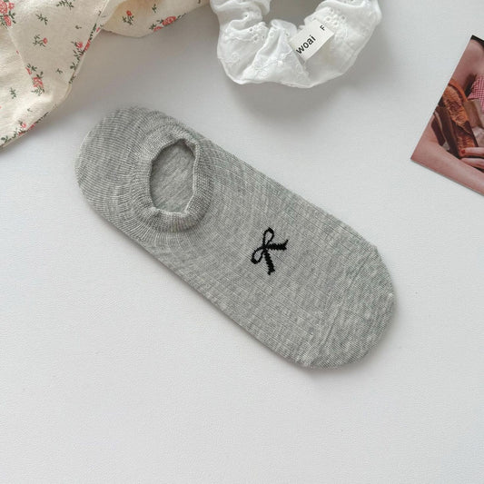 No-Show Liner Socks with Bow Accent 5Pk