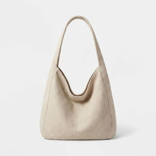Denim Canvas Hobo Tote Bag Daily Large Capacity Shoulder Handbag For Women
