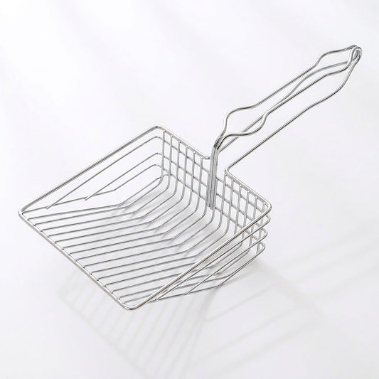 Stainless Steel Cat Litter Scoop - Heavy Duty Metal Sifter with Deep Shovel