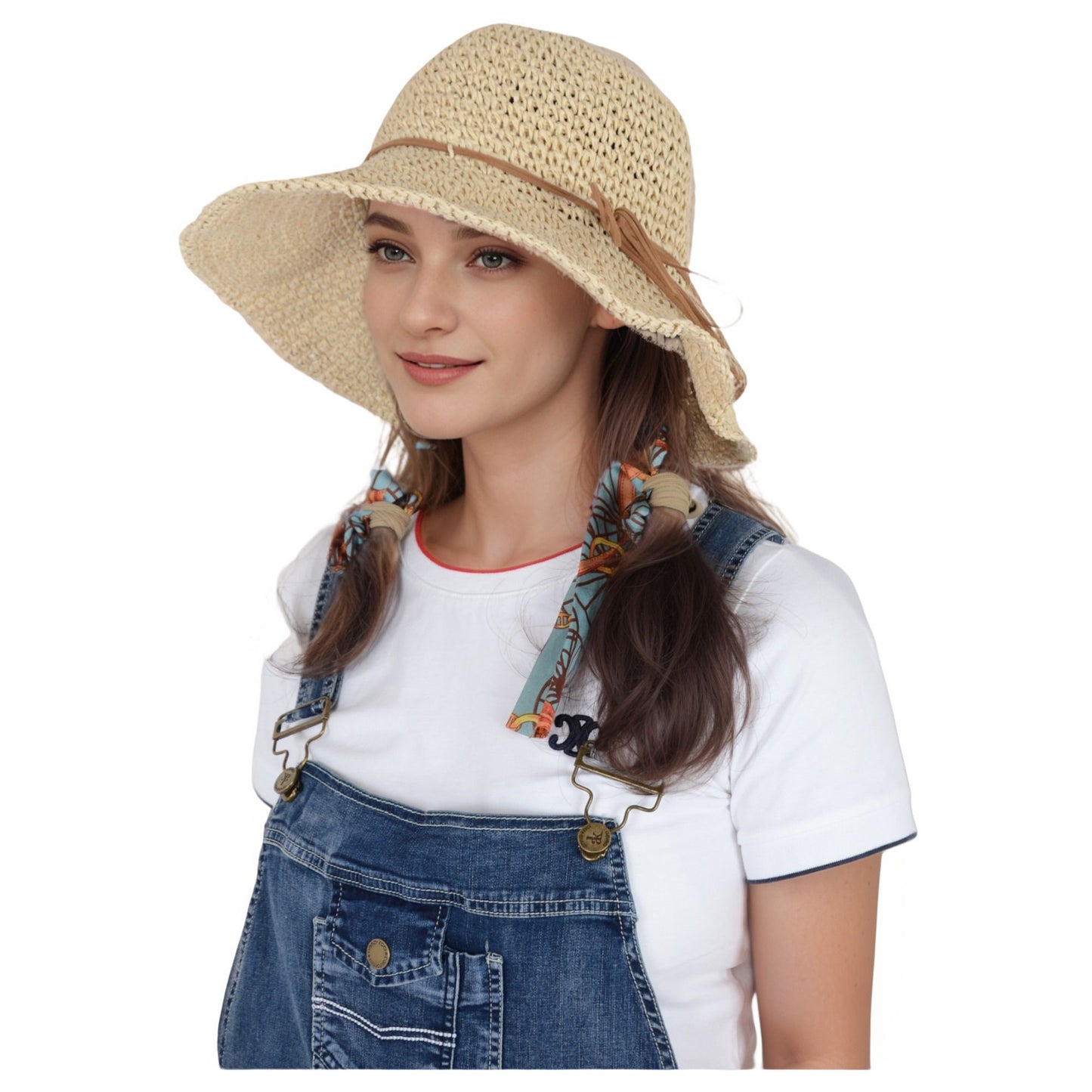 Woven Floppy Sun Hat with Rounded Crown and Decorative Bow Detail for Elegant Summer Shade and Vacation Style