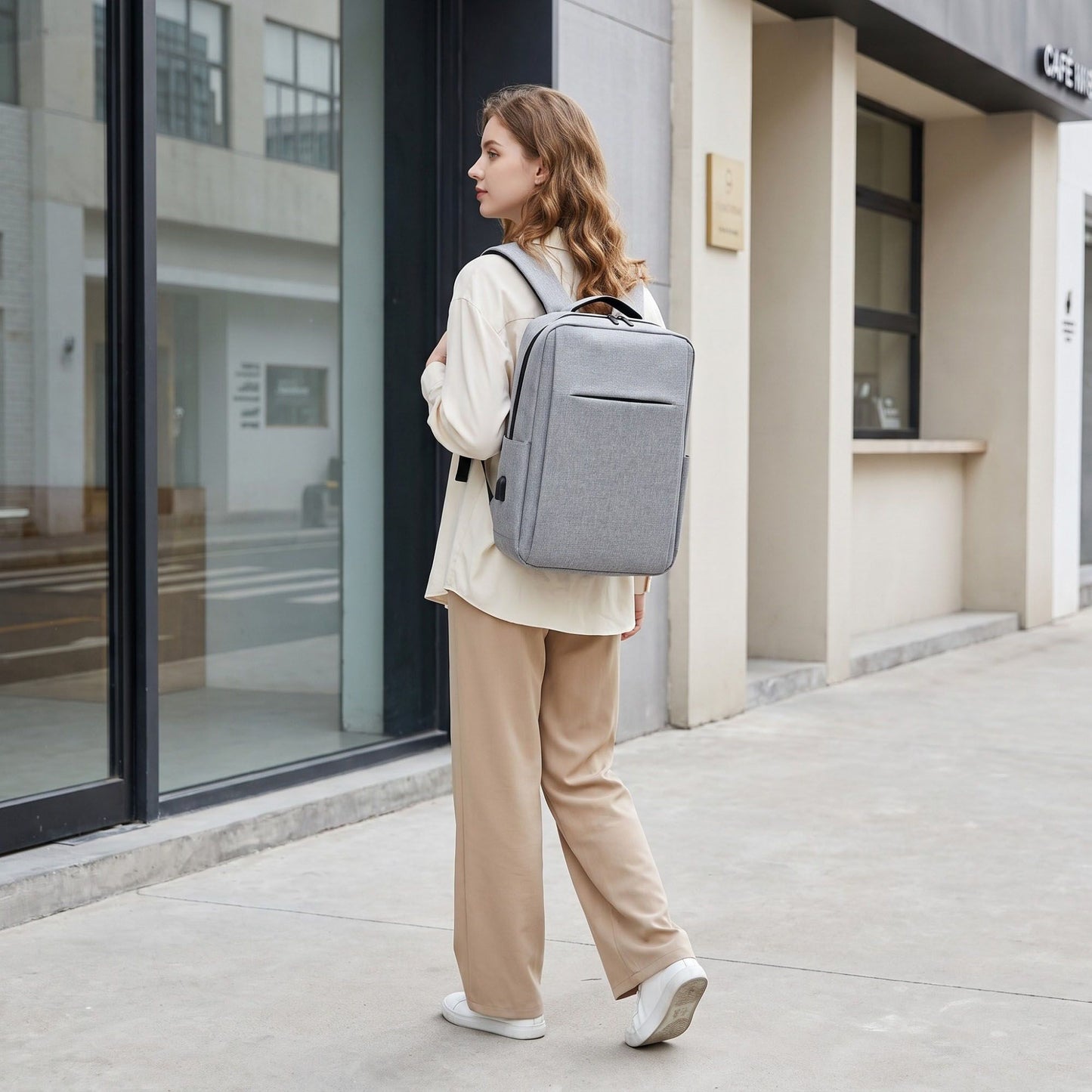 Modern Slim Laptop Backpack - Professional Commuter Daypack for Office, School, and Travel