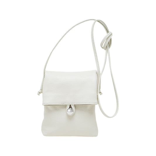 Leather Phone Crossbody Bag with Flap Closure Slim Wallet Design and Adjustable Strap
