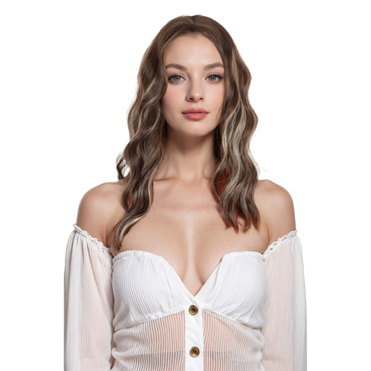 Synthetic Wavy Bob Wig with Curtain Bangs Short Curly Hair for Daily Wear