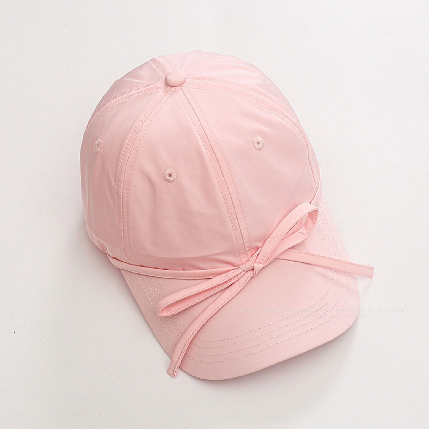 Women's Baseball Cap with Bow Tie Detail Adjustable Strap Casual Hat