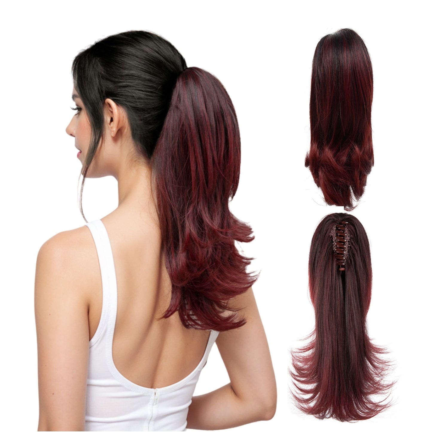 12-Inch Claw Clip Ponytail Extension for Curly Hair-Natural-Looking Longer Ponytail Attachment