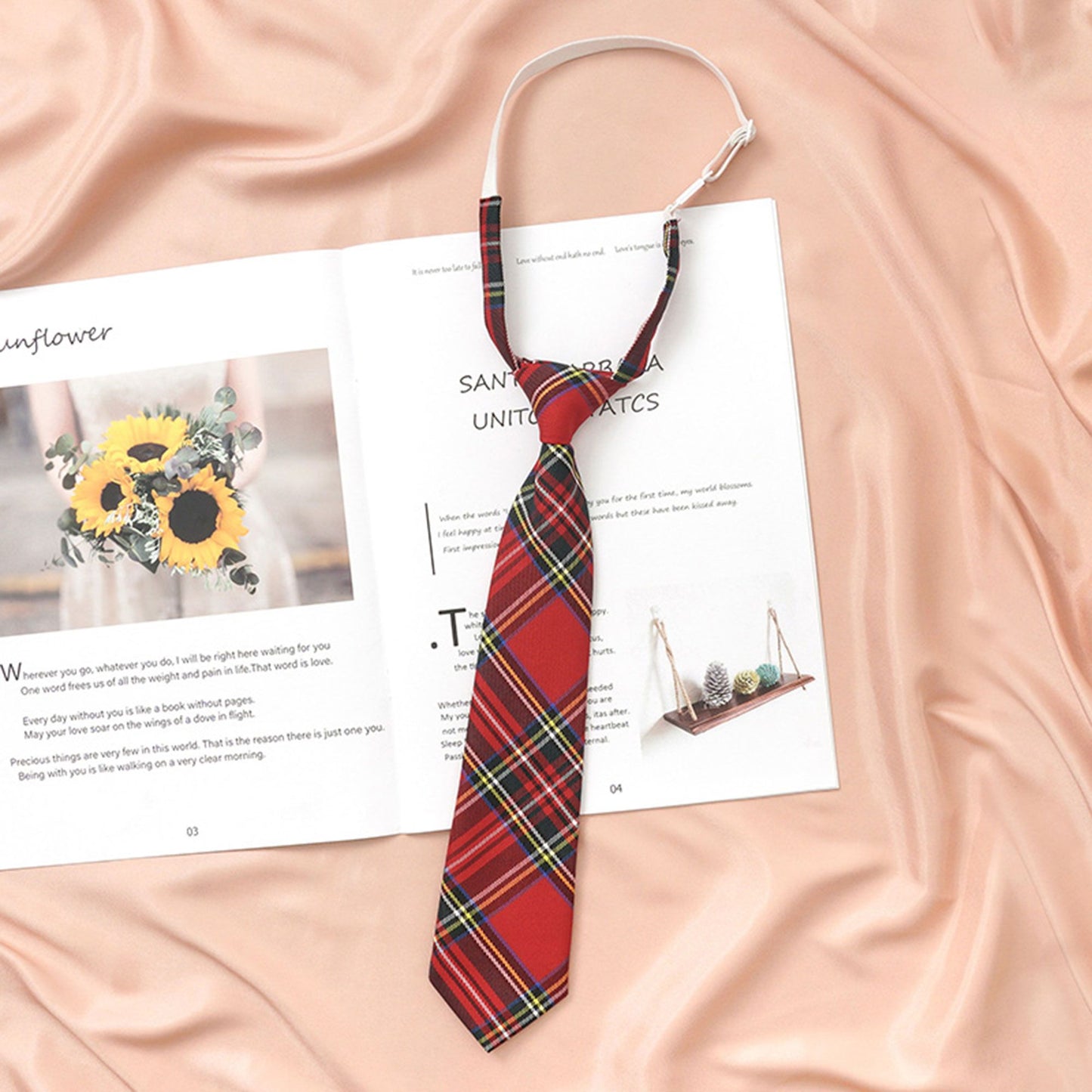 Plaid Pre-Tied Necktie - Stylish Accessory for Casual, Office & School Outfits