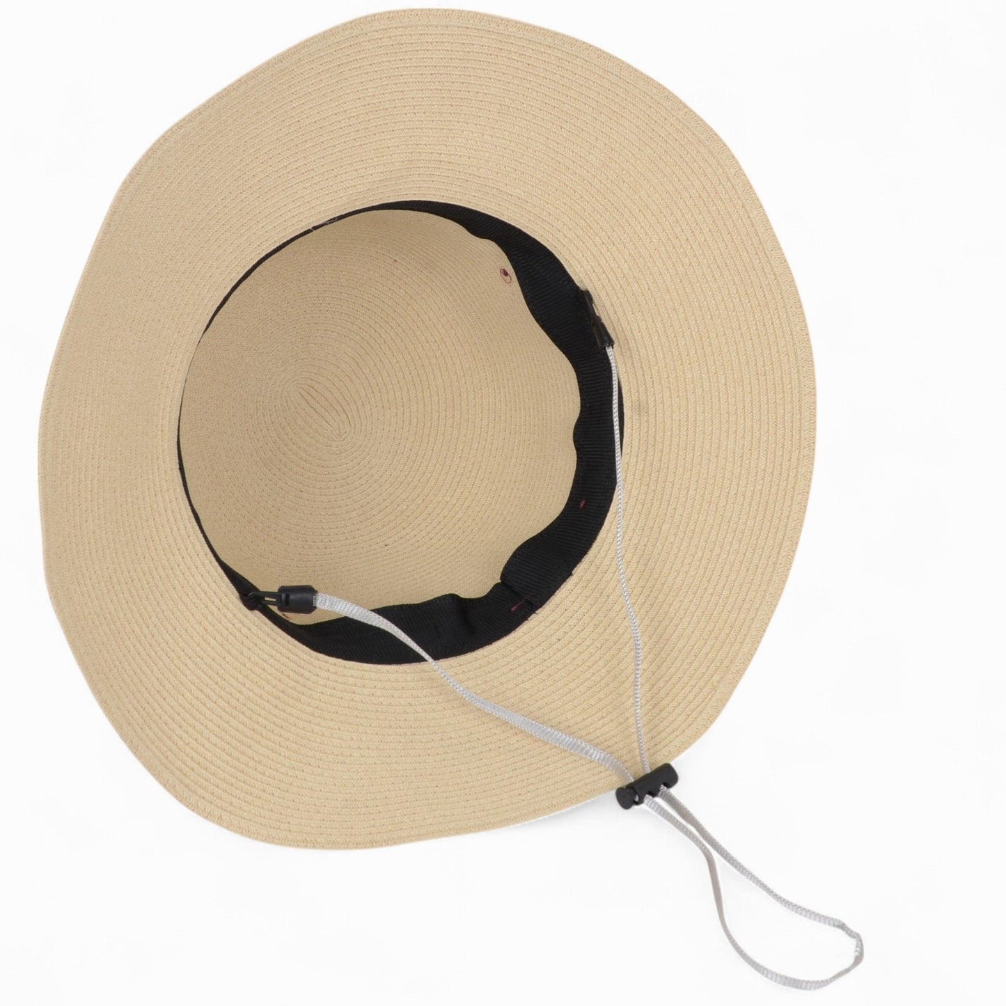 Women's Woven Floppy Sun Hat with Wide Ribbon Knot Detail and Curved Brim